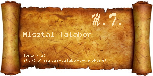 Misztai Talabor névjegykártya